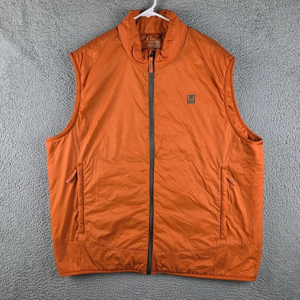 HUK Vest Mens 2XL Orange Waypoint Insulated Performance Nylon Fishing Hunting